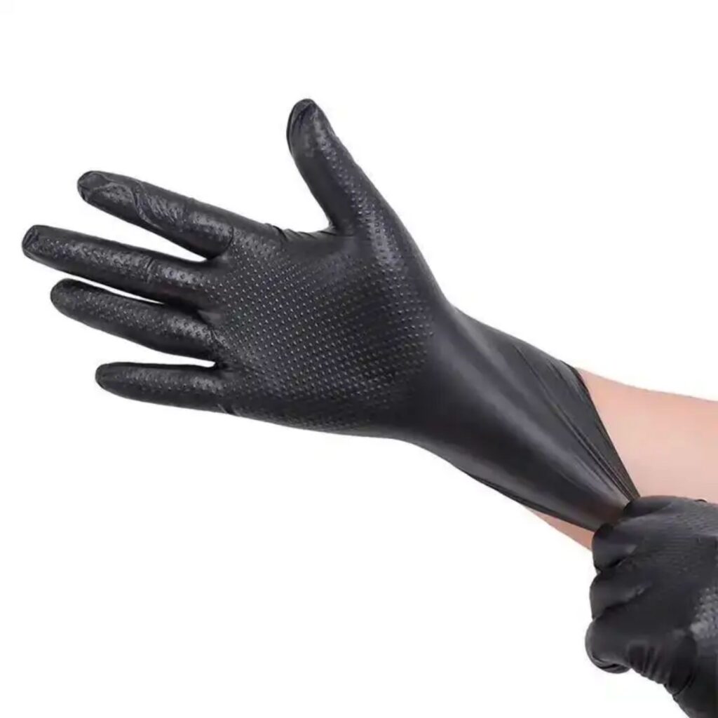 Diamond Texture Black Gloves